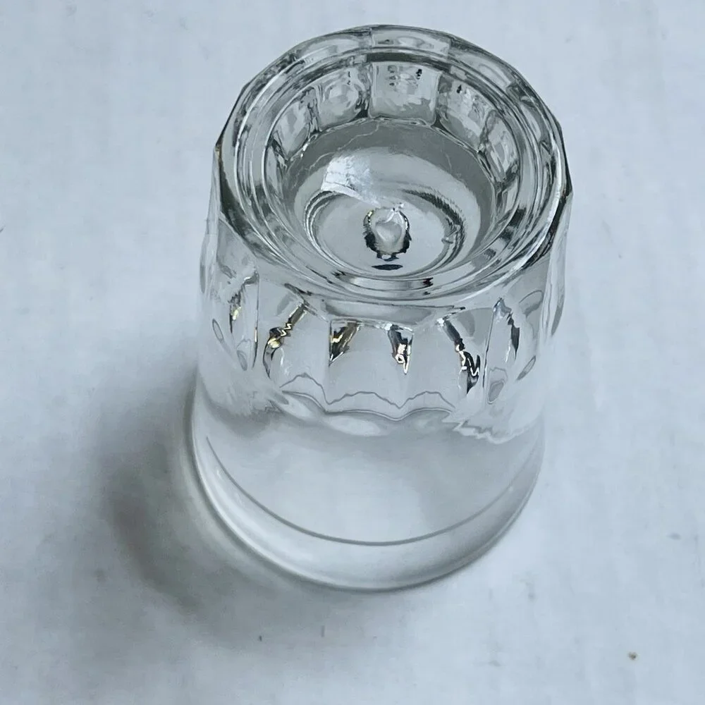 Vintage Tall Shot Glass Heavy Bottom Pour Line Clear Unmarked Cocktail Party